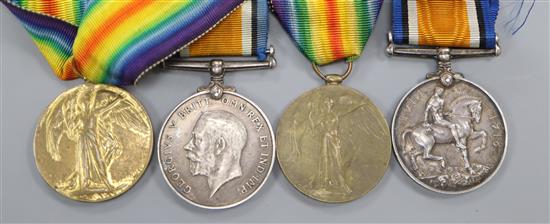 Two pairs of WWI medals